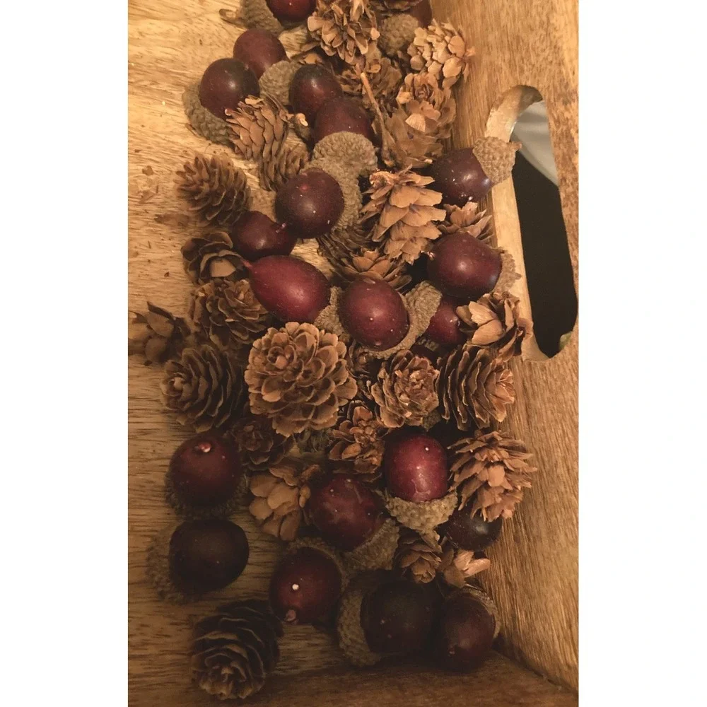 Fall Harvest Thanksgiving Lot Sparkly Balls Pumpkins Corn Real Acorns Pinecones!